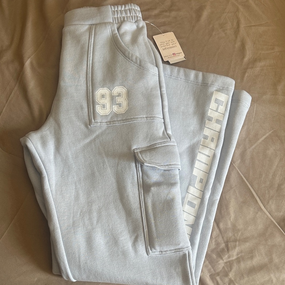 Champion Kids Sky Blue Joggers with Logo